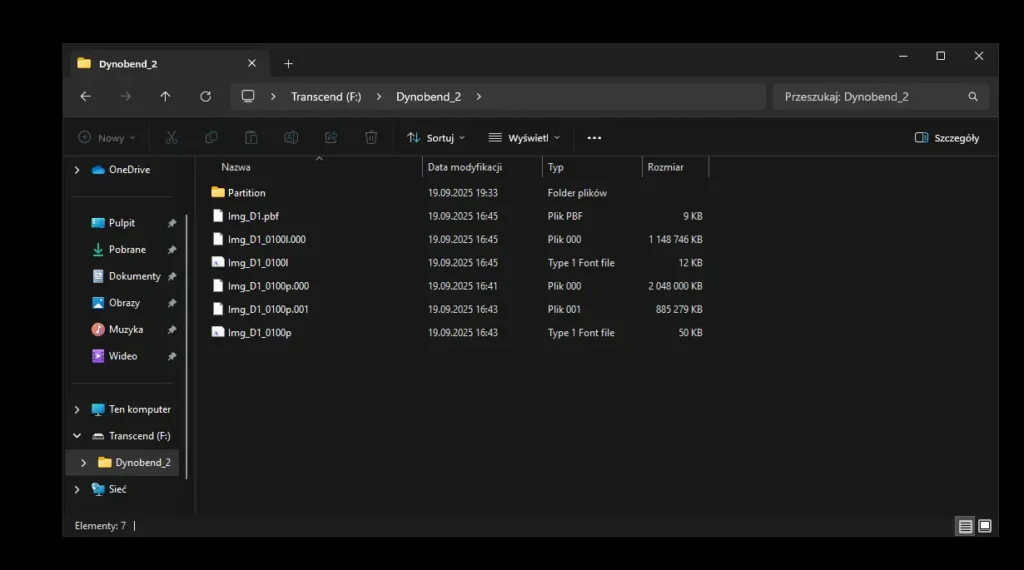 Zrzut ekranu: Pliki kopii zapasowej dysku maszyny stworzonej oprogramowaniem Paragonu